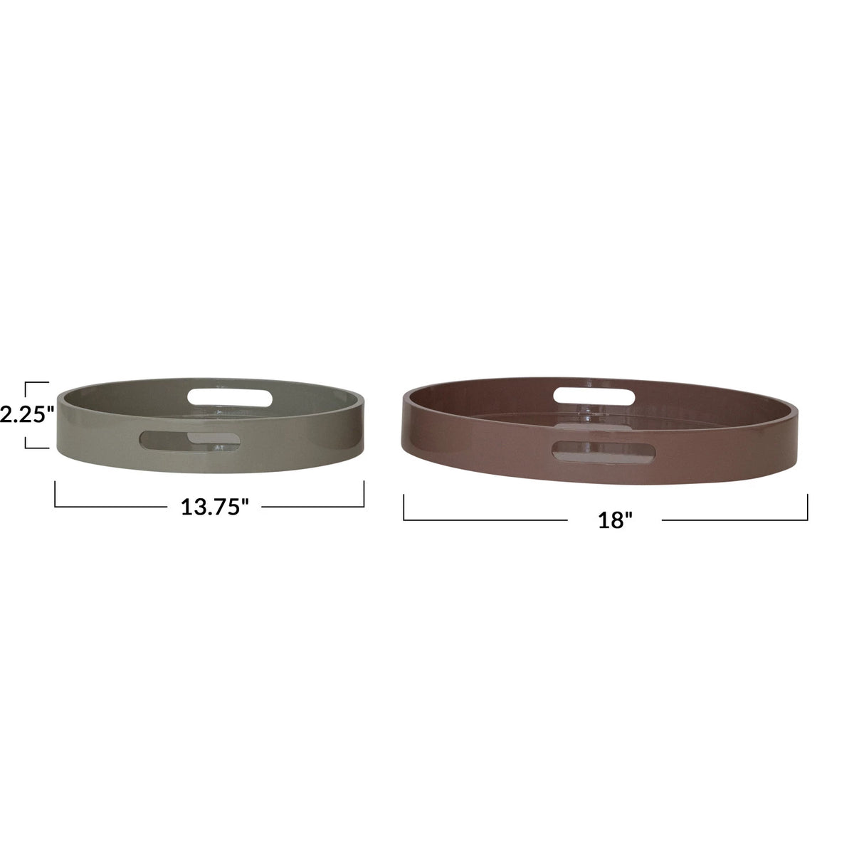 Lacquered Round Trays - 2 Sizes