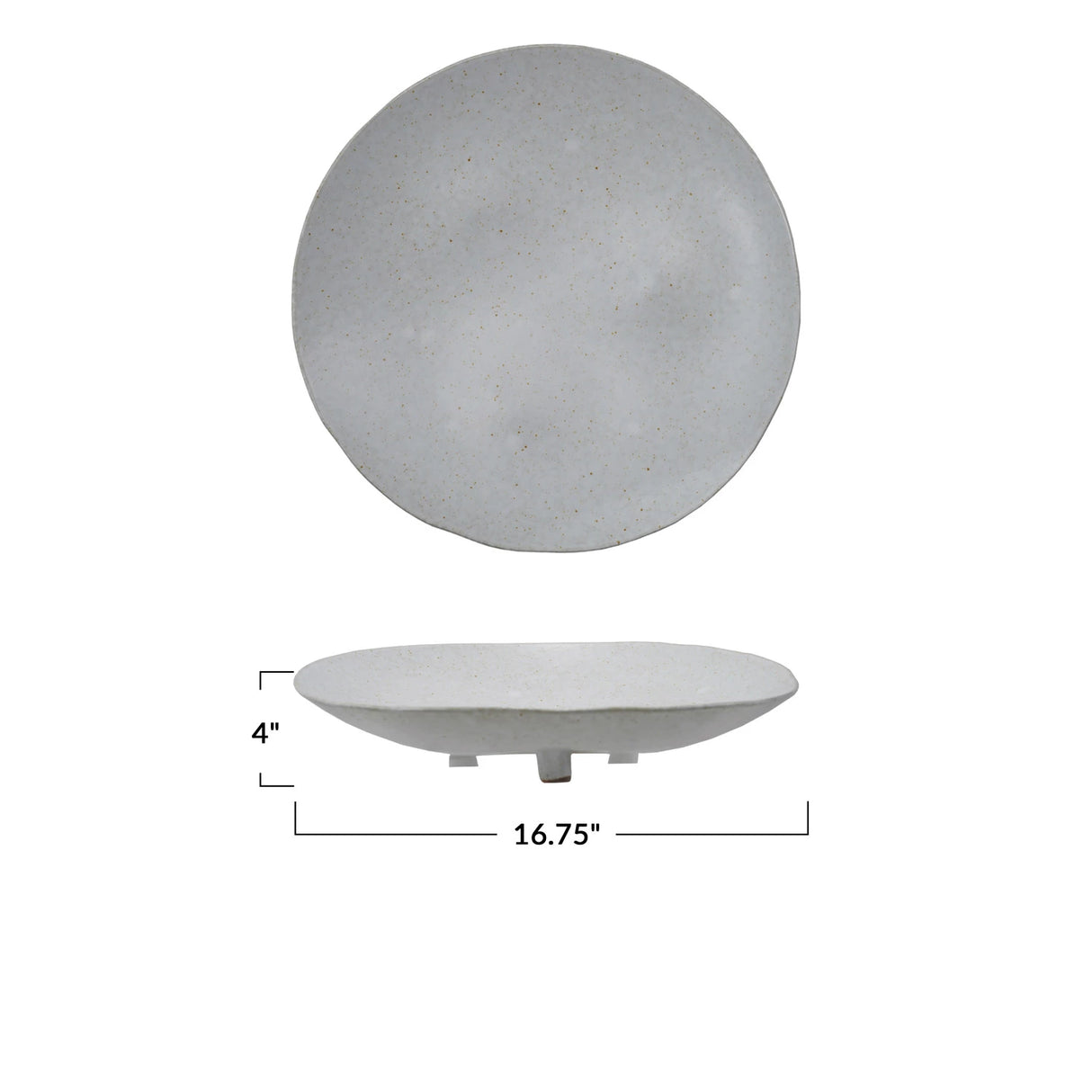 Matte Cream Stoneware Footed Platter