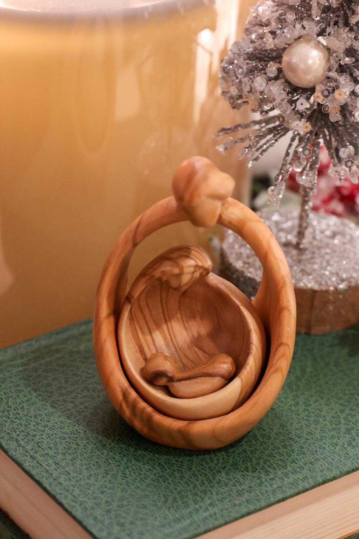 3.6" Italian Olive Wood Nativity Set