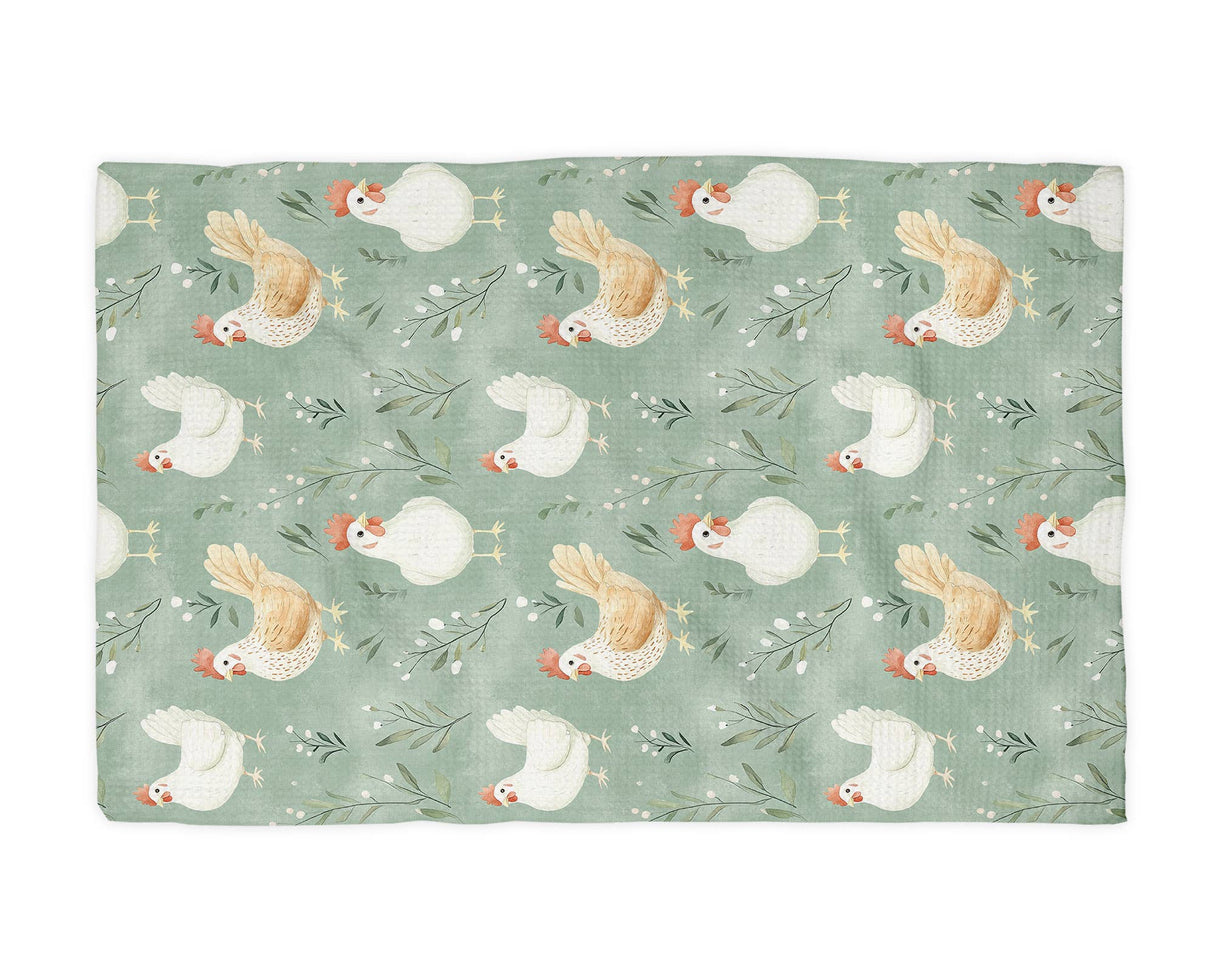 Chicken Collage Farmhouse Tea Towel