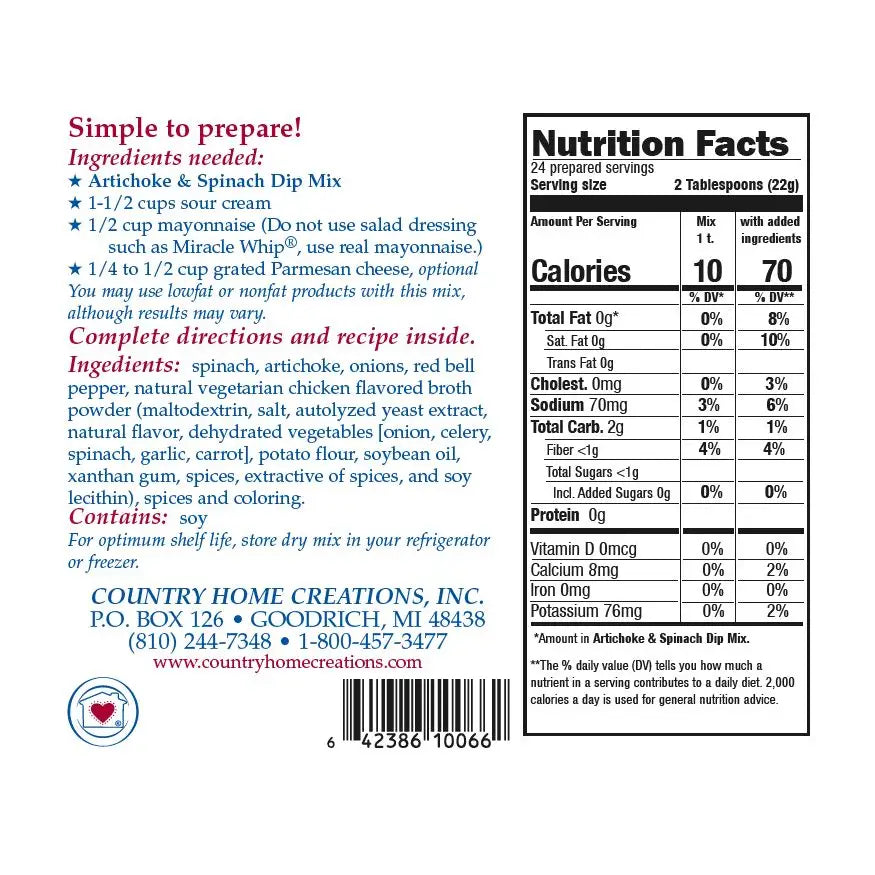 Artichoke & Spinach Dip Mix