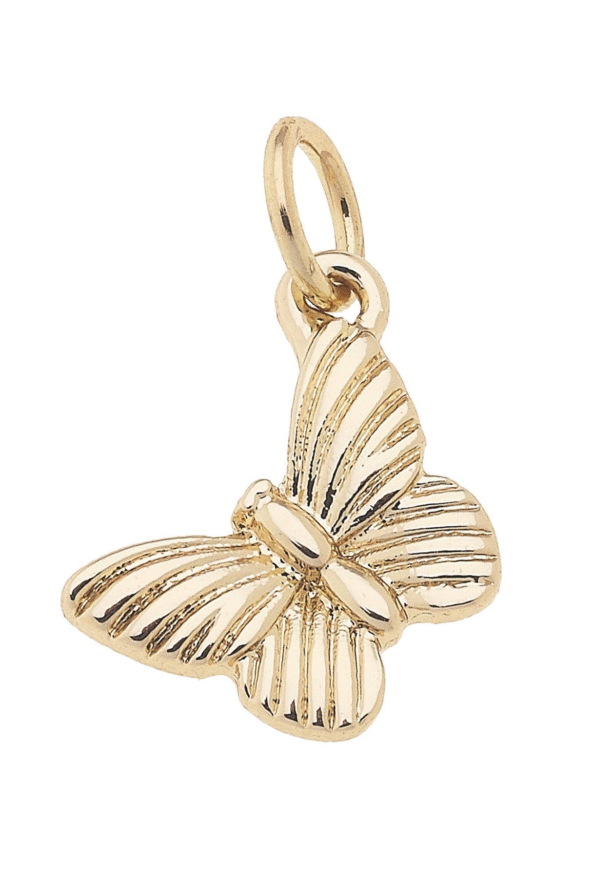 Leaning Butterfly Charm in Shiny Gold