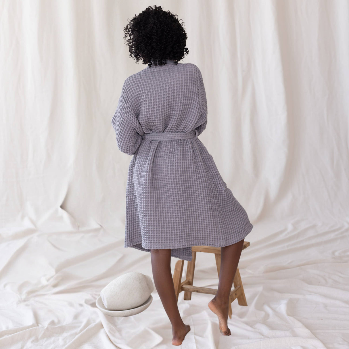 Sage Luxurious Waffle Bathrobe / XXL