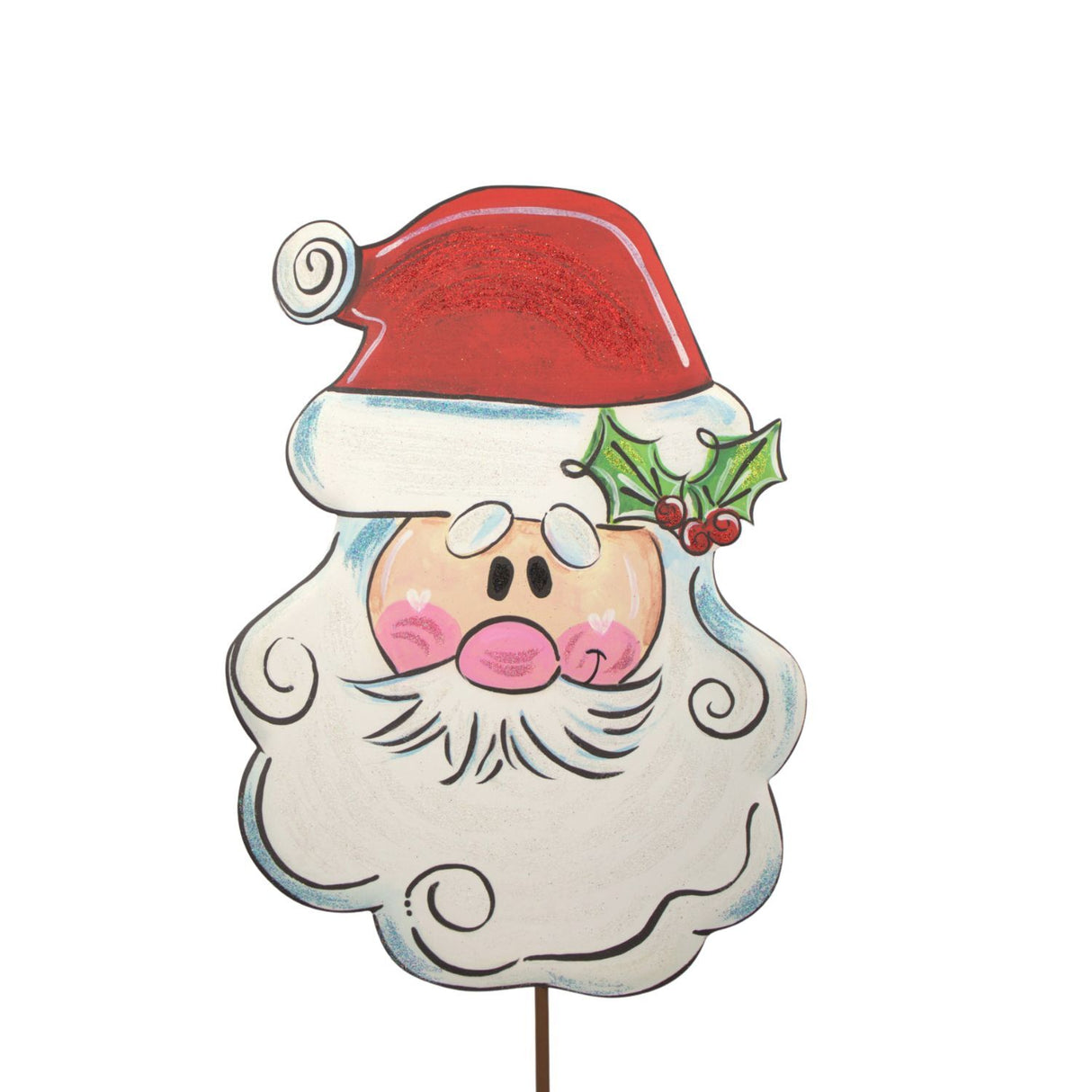 Mustache Santa Stake