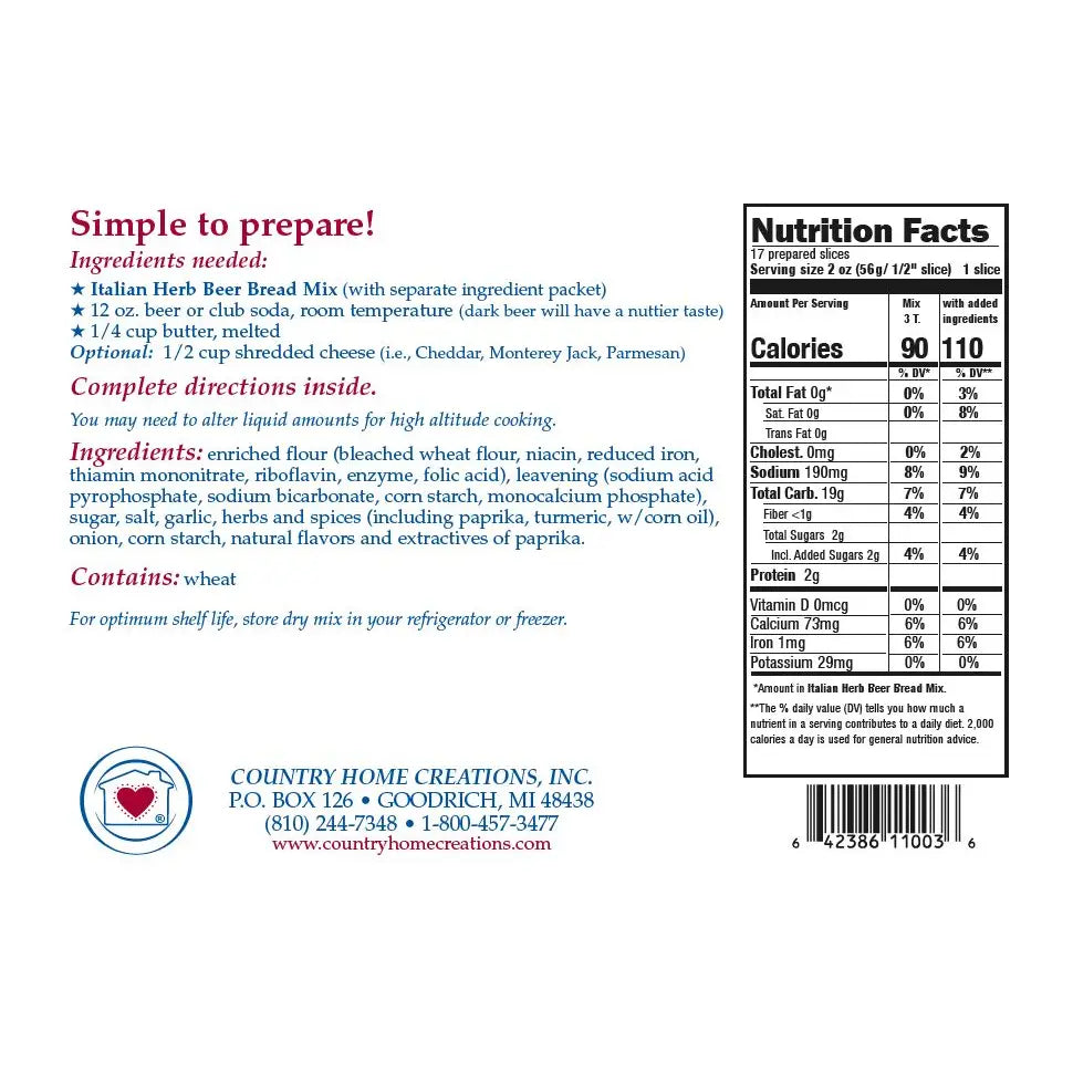 Italian Herb Brew Bread Mix