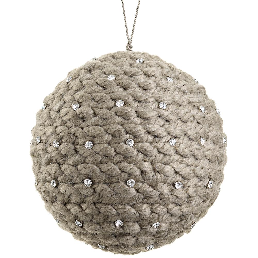 6" Jewel Braided Yarn Ornament