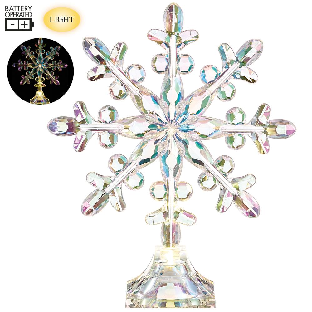Lighted Iridescent Snowflake Accent
