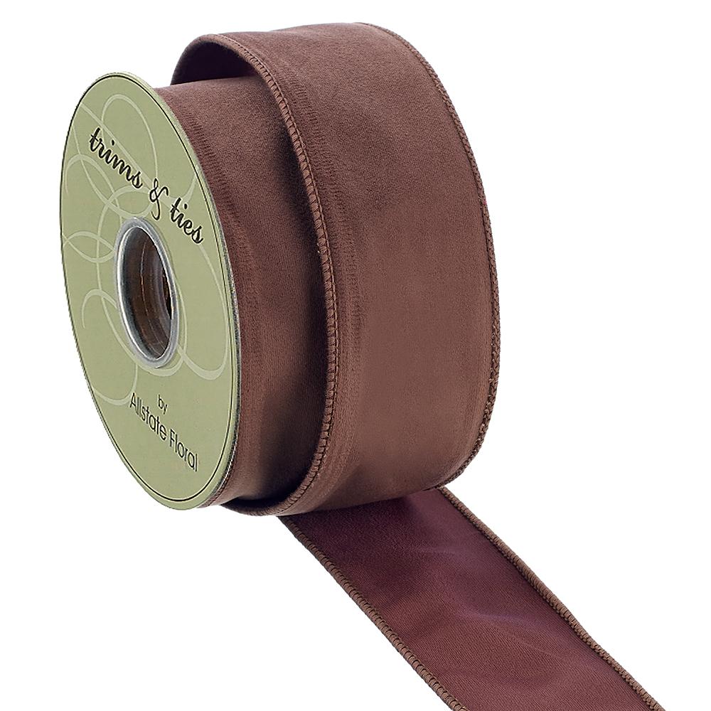 2.5" Brown Velvet Ribbon Bolt