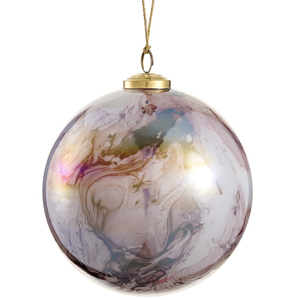 Purple Marbled Glass Ornament
