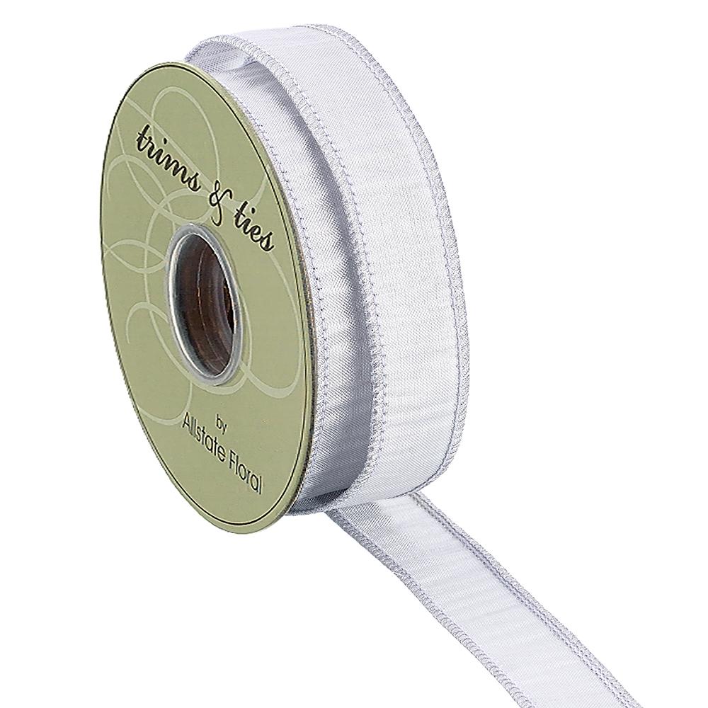 1" Silver Metallic Dupion Ribbon Bolt