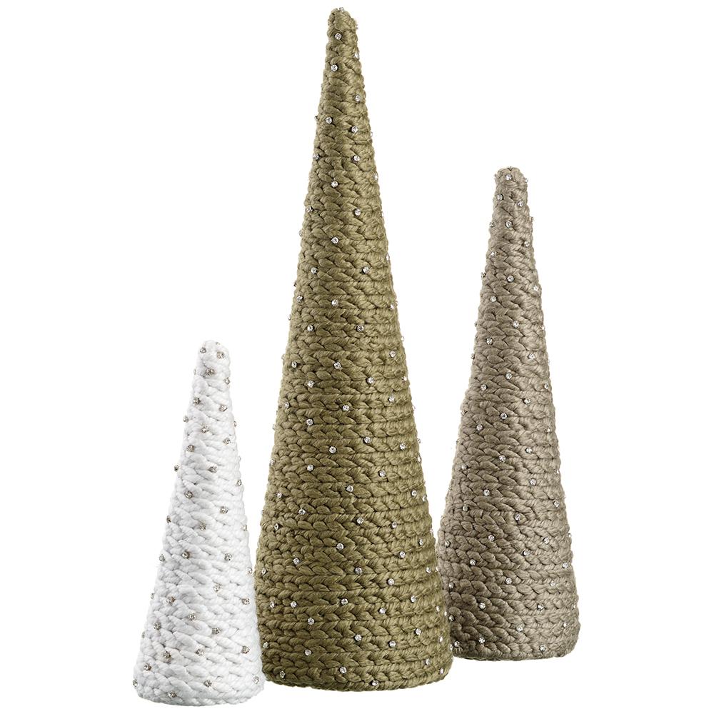 Jewel Yarn Cone Tree Set of 3