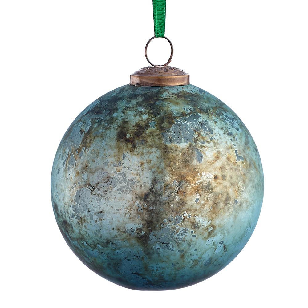 Patina Blue Sky Glass Ornament