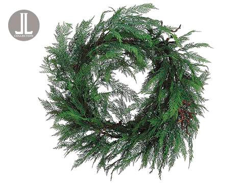 28" Grand Real Touch Cedar Twig Wreath