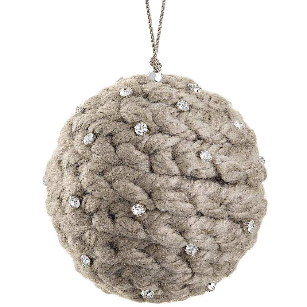 4" Jewel Braided Yarn Ornament