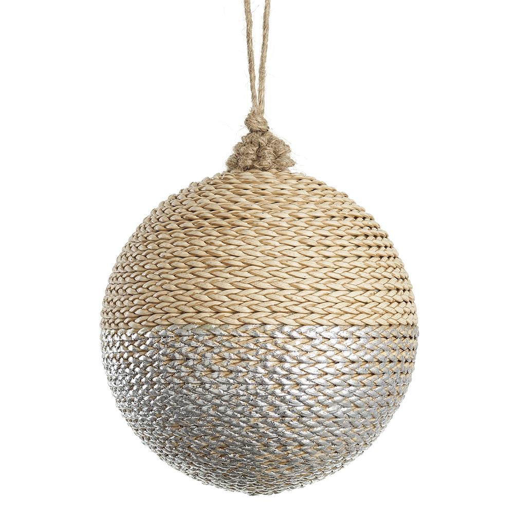 Metallic Braided Reed Ball Ornament