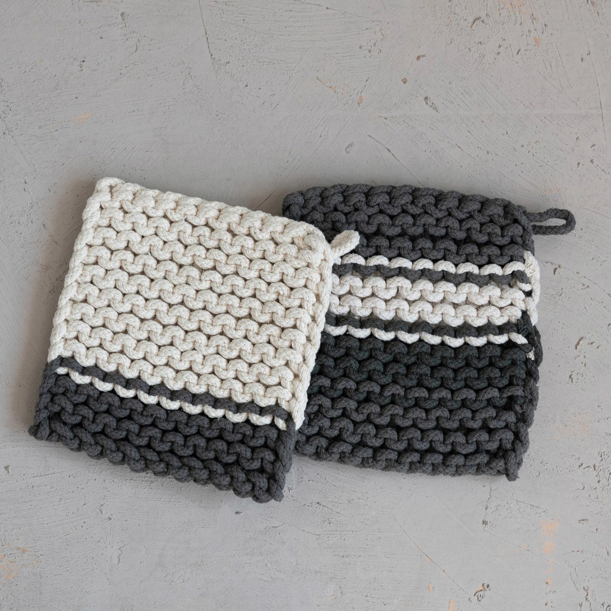 Cotton Crocheted Pot Holder- 2 Styles