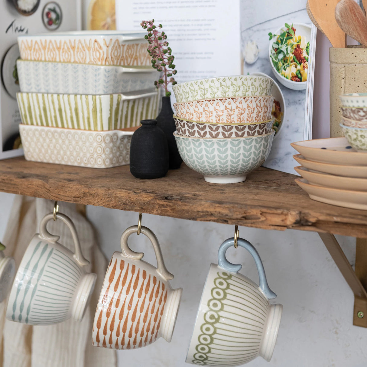 Hand-Stamped Stoneware Baker - 4 Styles