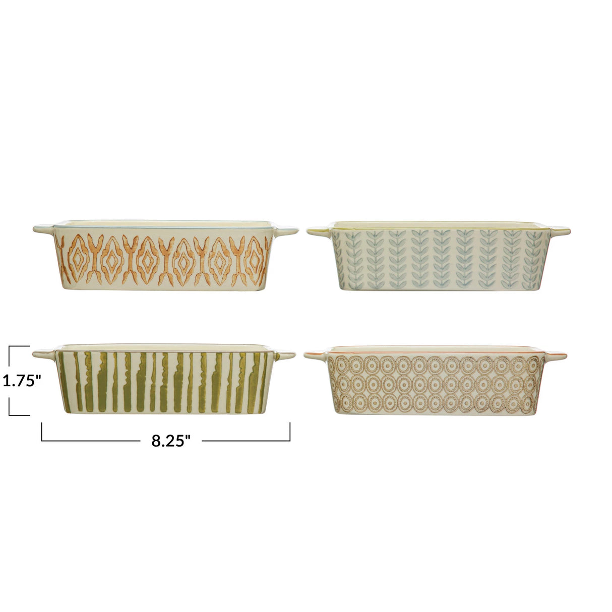 Hand-Stamped Stoneware Baker - 4 Styles