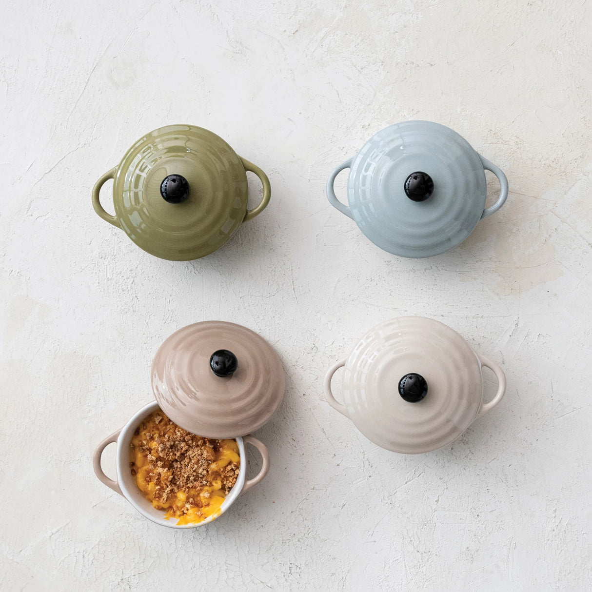 Stoneware Mini Baker & Lid- 4 Colors