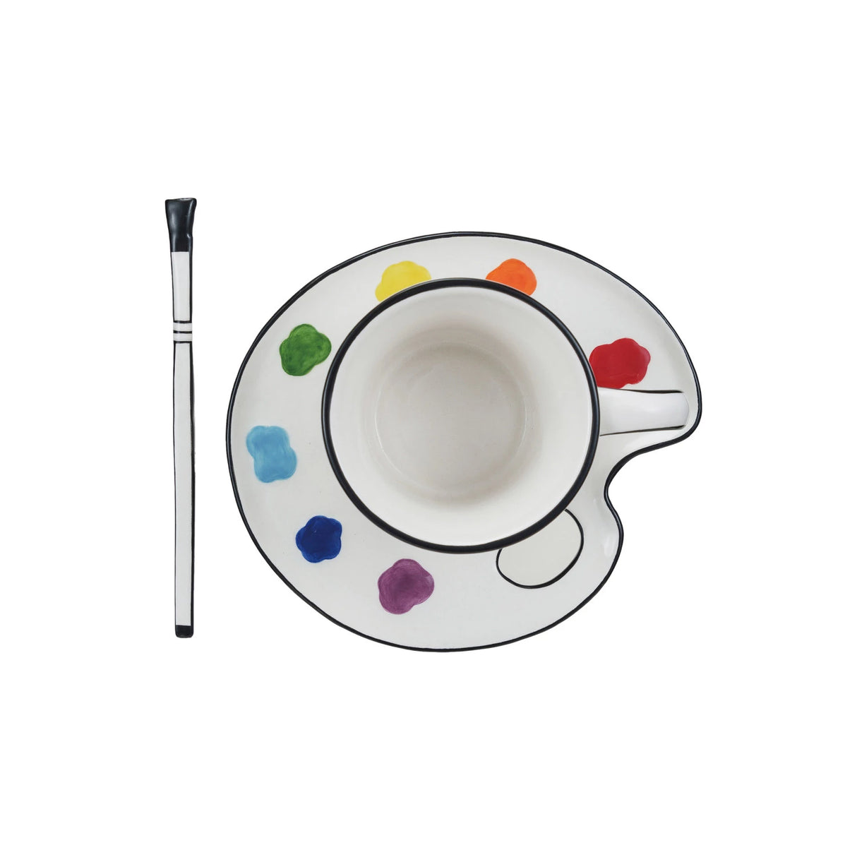 Ceramic Paint Palette Teacup Saucer Set