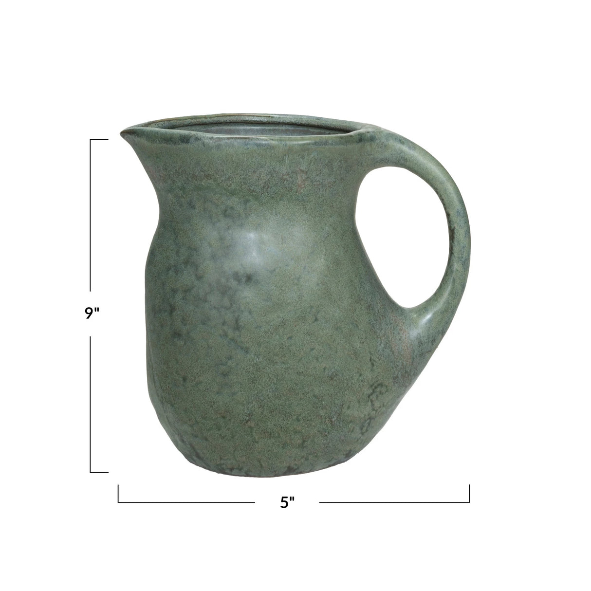 Matte Teal Stoneware Pitcher