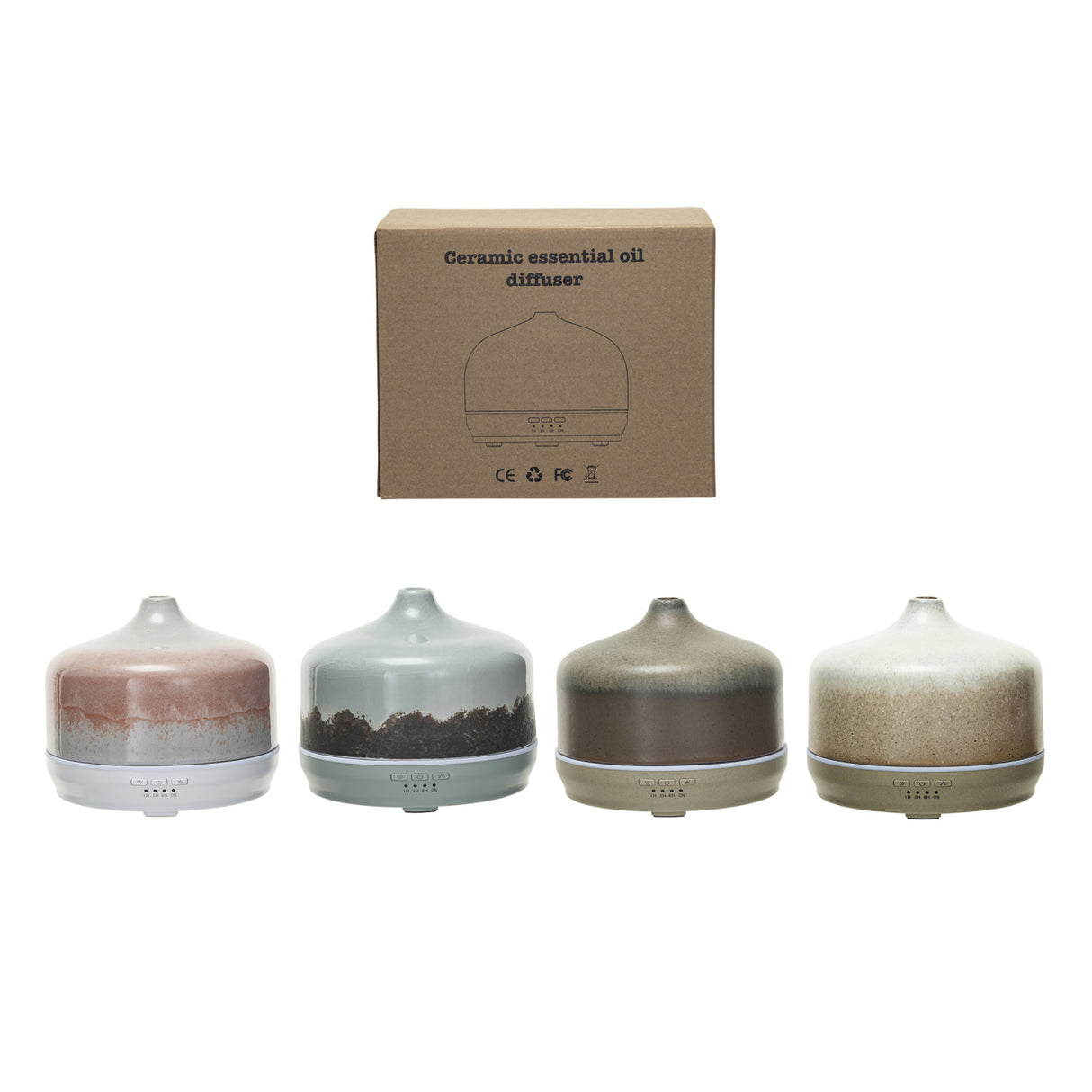 14 oz. Stoneware Oil Diffuser, 4 Styles (Each One Will Vary)