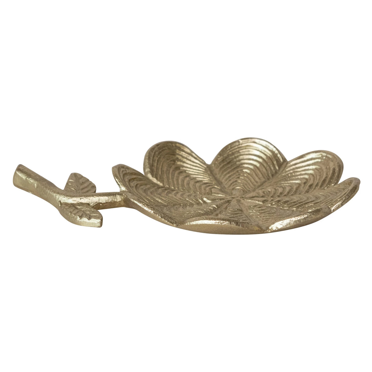 Gold Cast Aluminum Flower Dish