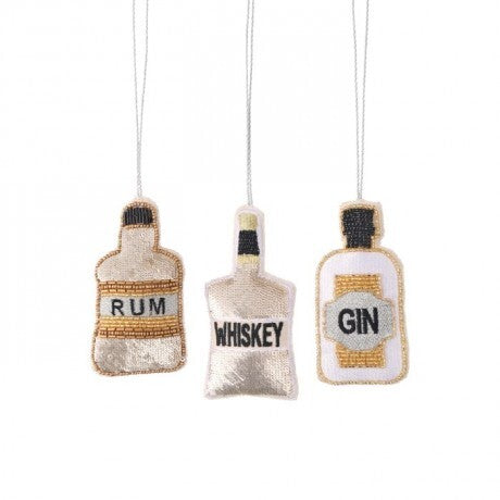 Beaded Liquor Bottle Ornament - 3 Styles
