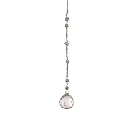 Round Glass Crystal Drop Ornament