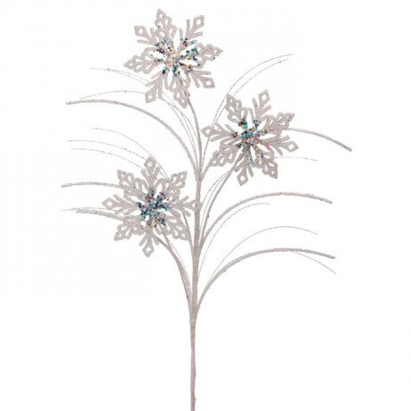 White Glitter Snowflake Spray