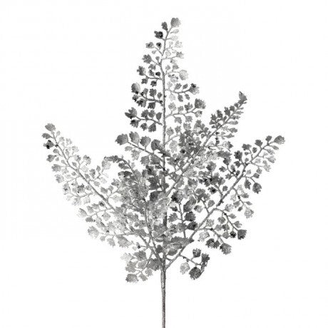 Silver Glitter Maidenhair Spray