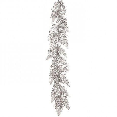 48" Silver Glitter Maidenhair Garland