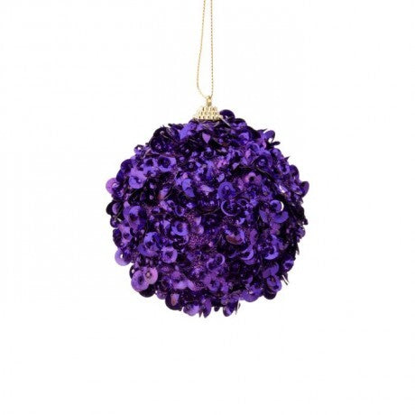 Purple Glamour Sequin Ball Ornament