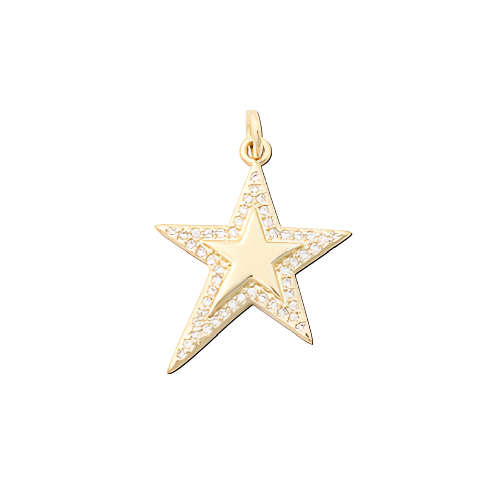 Gold Pave Star  ~ 14k Gold Filled Charm