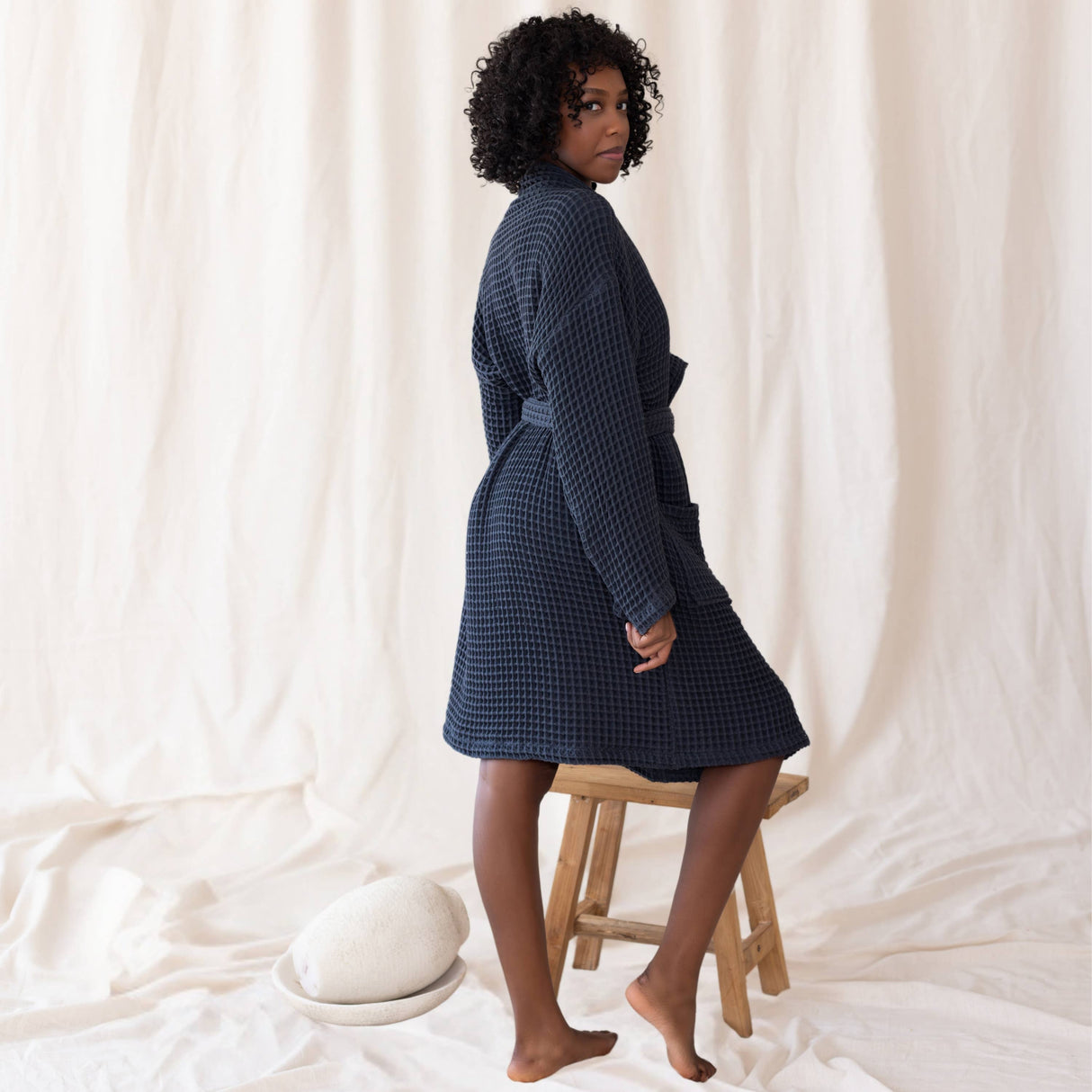 Sage Luxurious Waffle Bathrobe / XXL