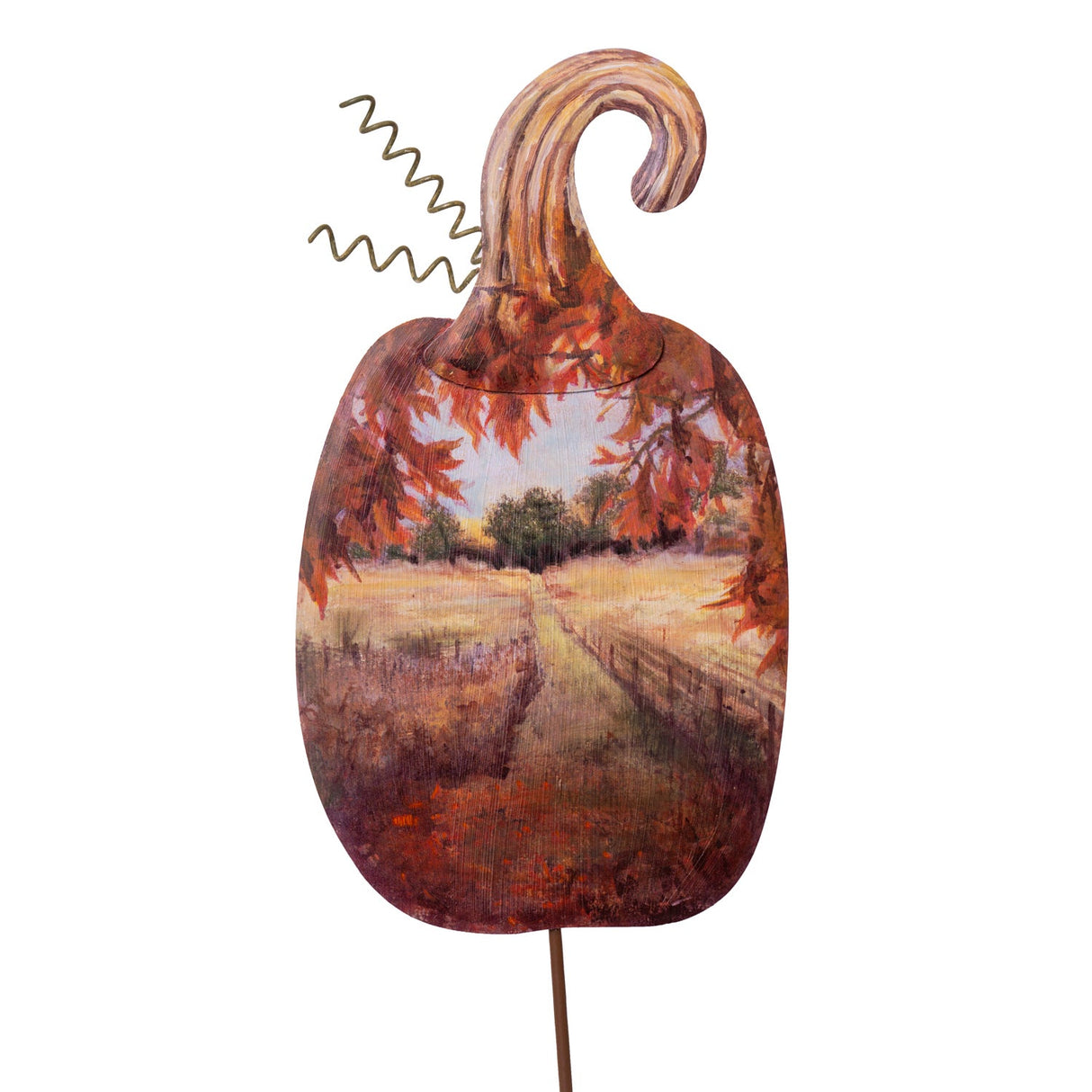 Scenery Pumpkin Country Road Stake
