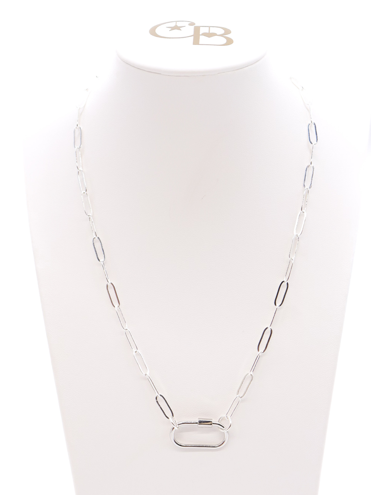 16" Silver Ashley Necklace with Carabiner
