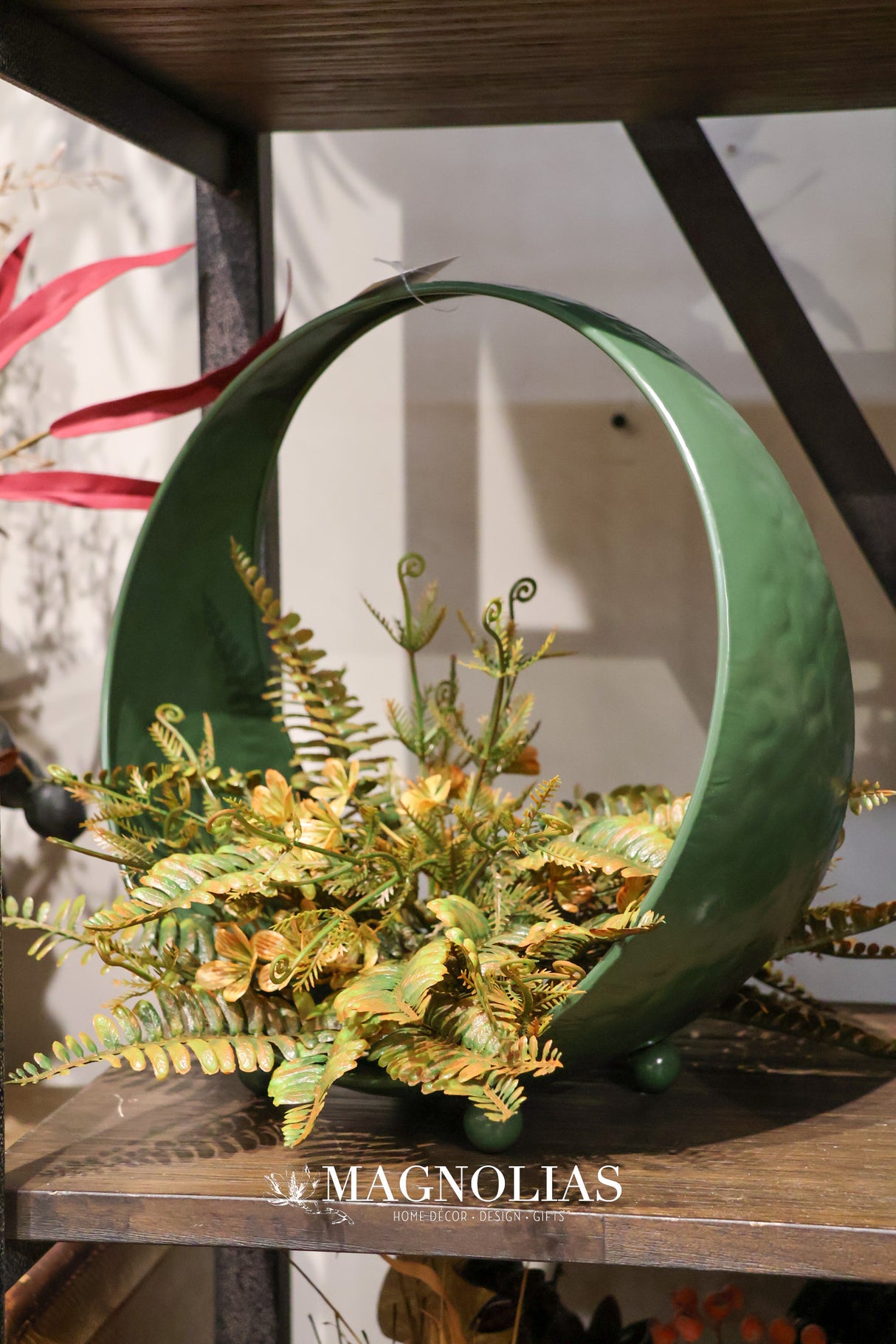 Green Round Open Lantern