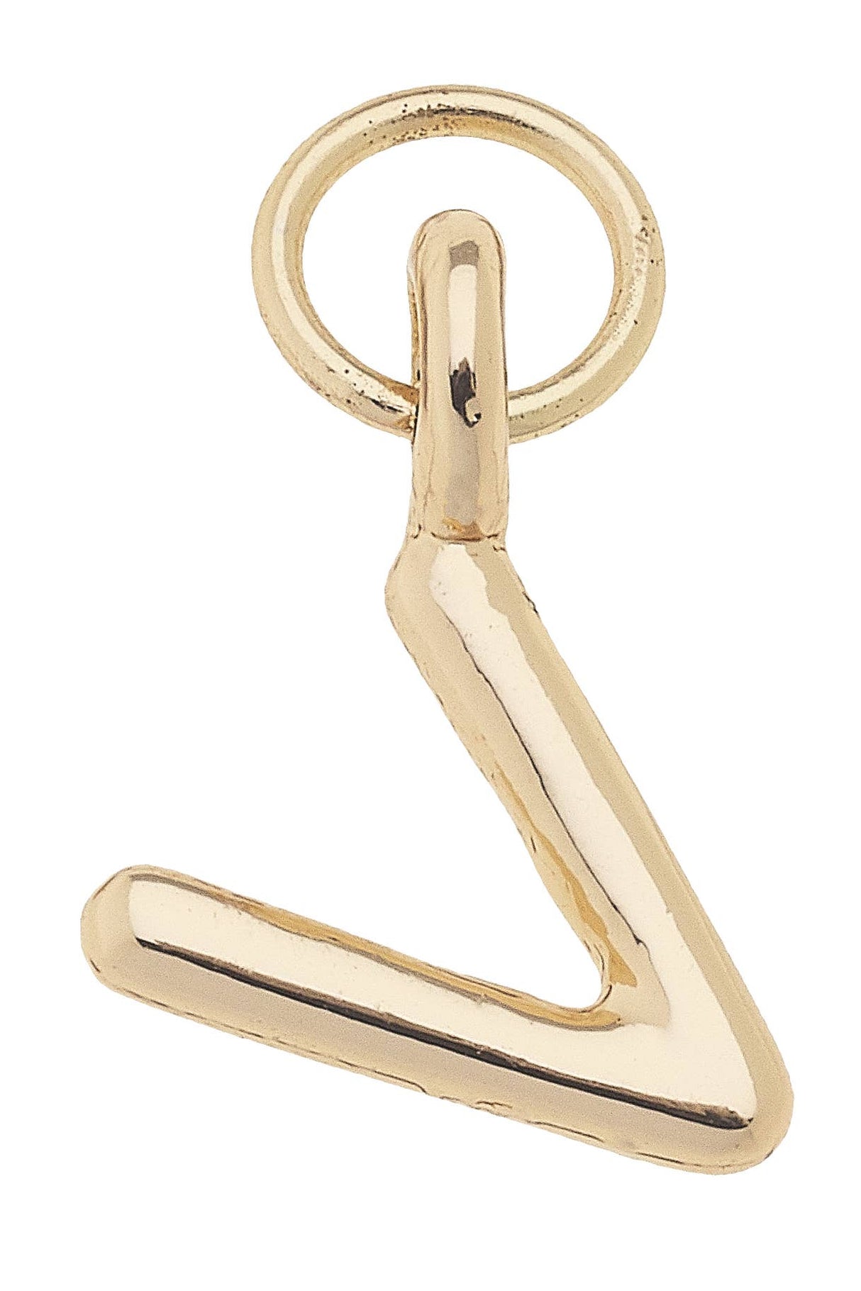 J Mini Initial Charm in Shiny Gold