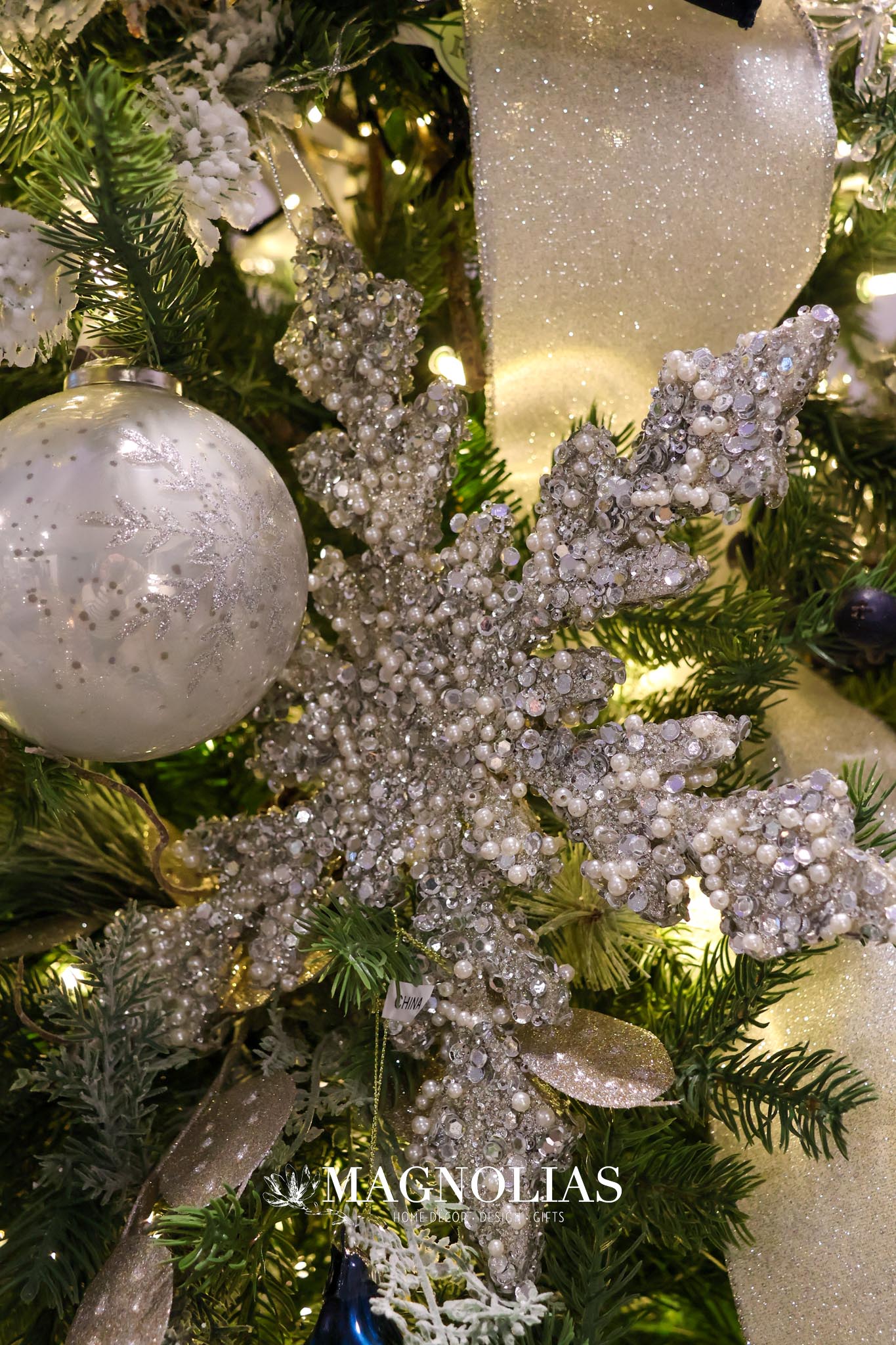 Sequin & Pearl Snowflake Ornament