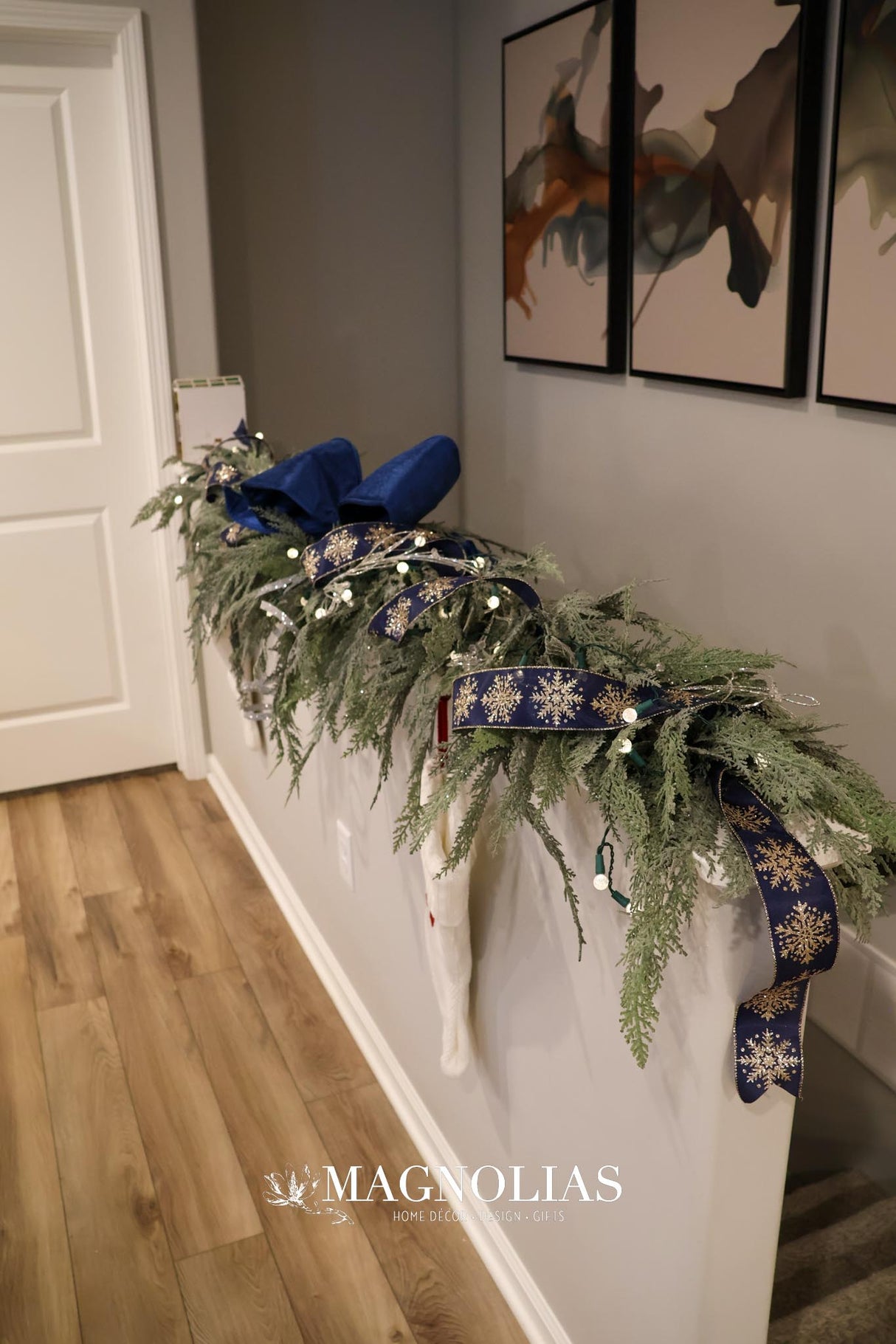 8' Frosted Cedar Swag Garland
