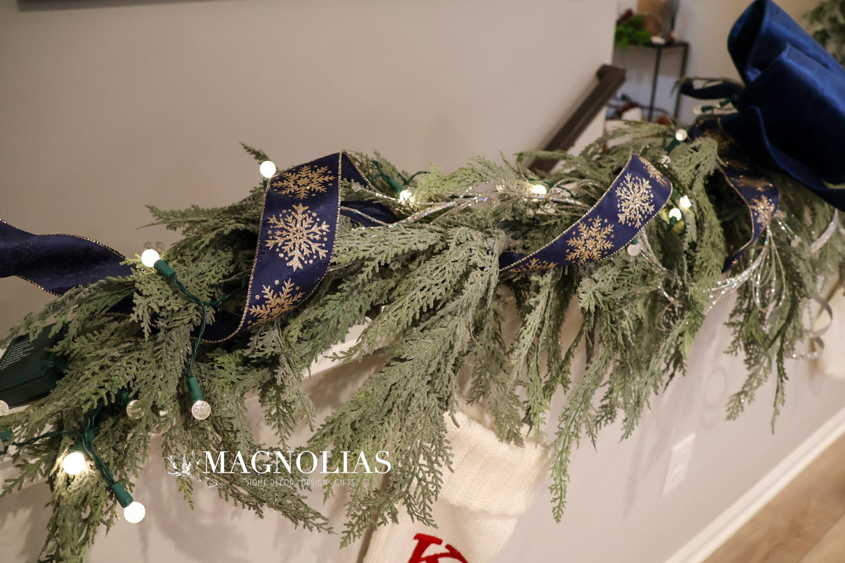 8' Frosted Cedar Swag Garland