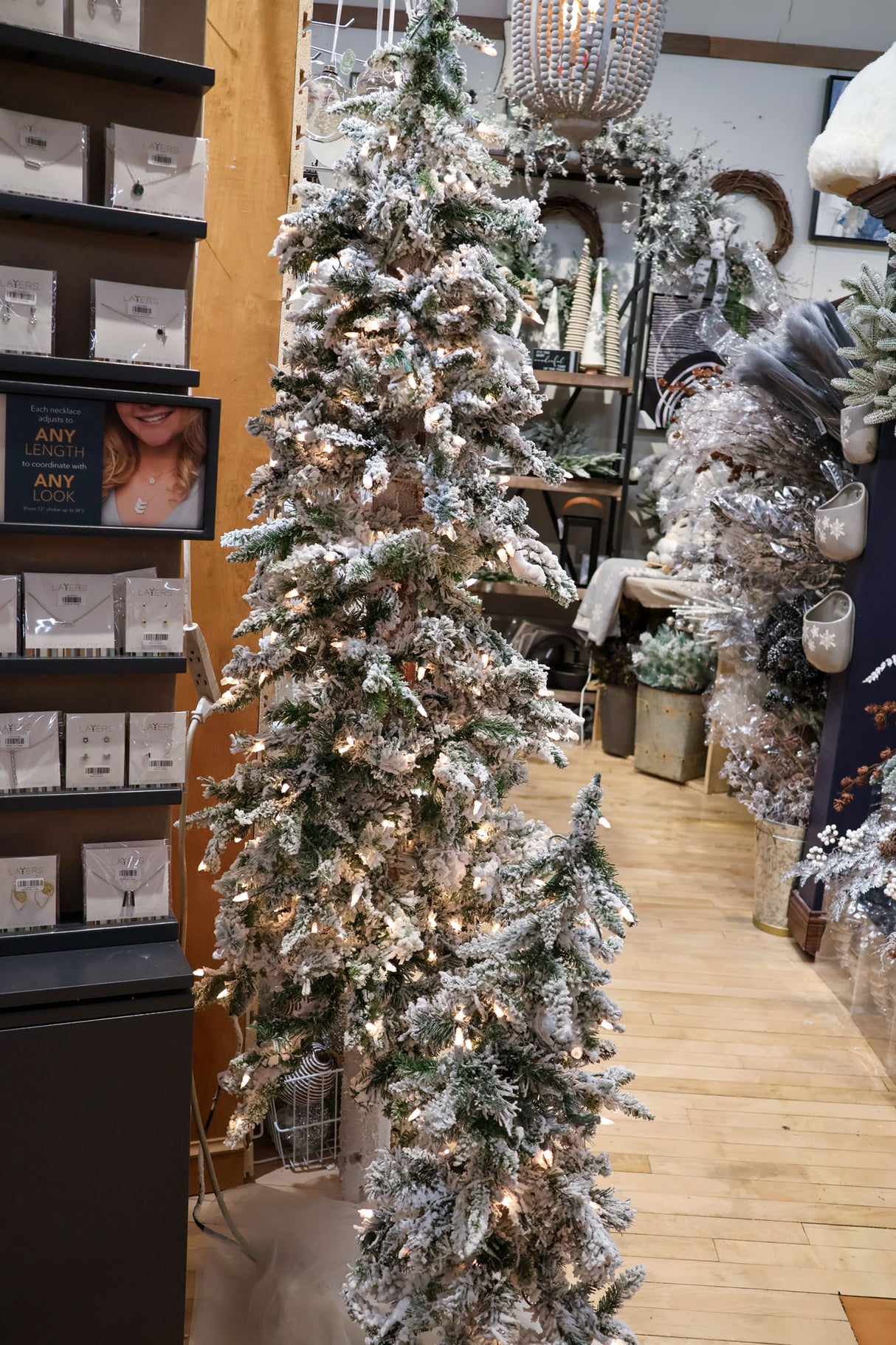 6' Twinkle Flocked Elk Pass Alpine