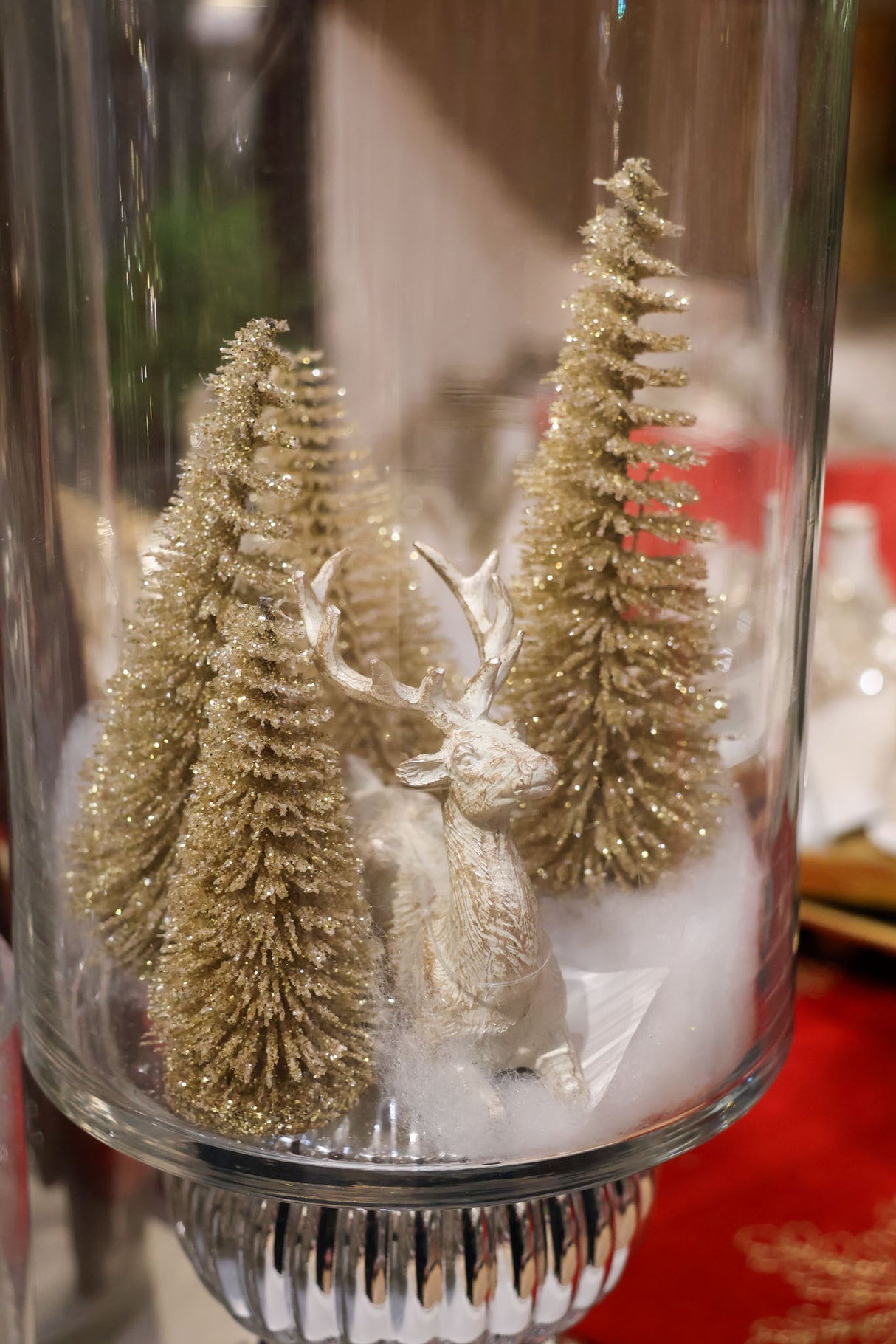 Gold Mini Bottle Brush Tree Set Of 4
