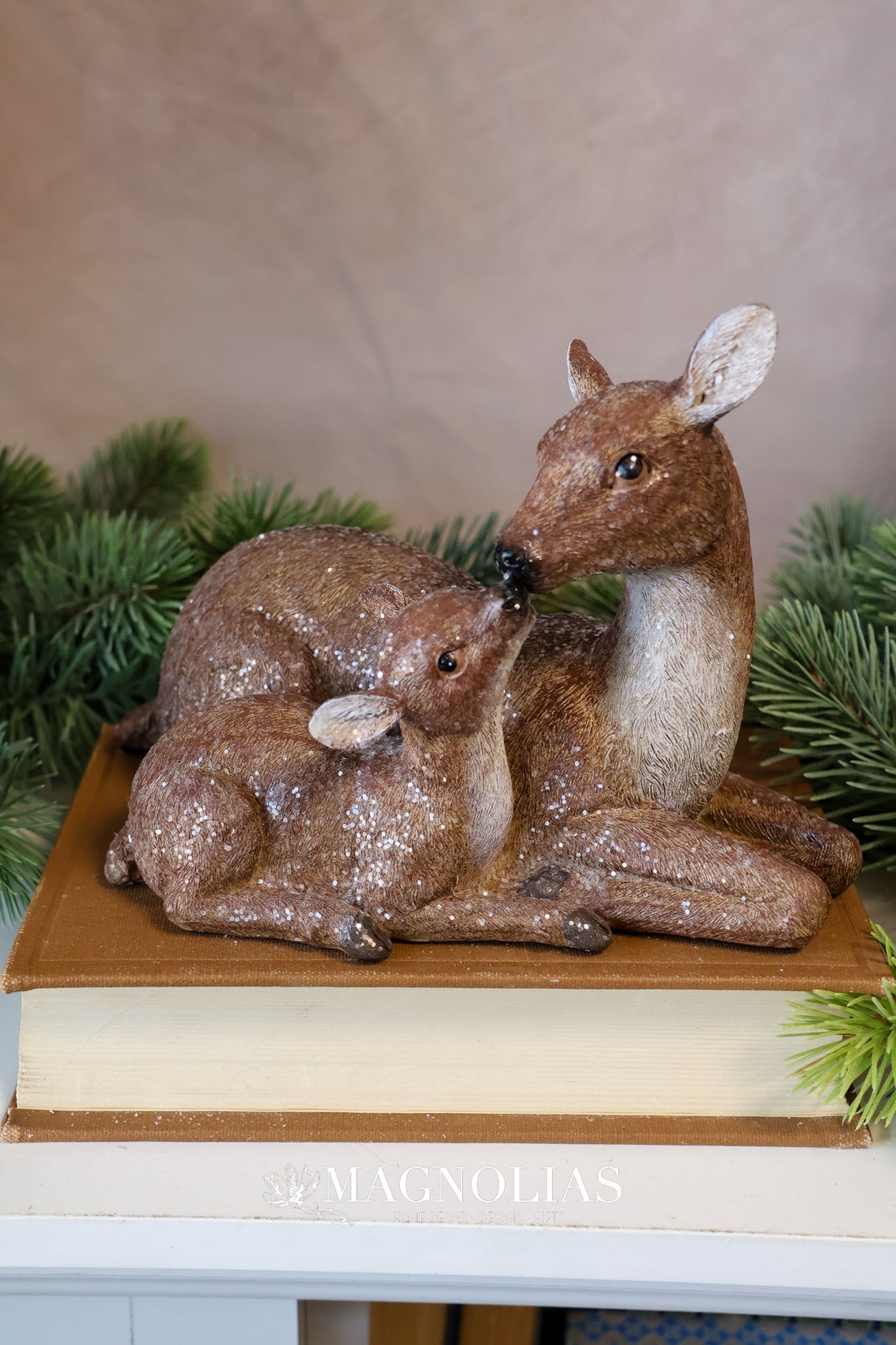 Resin Winter Chalet Doe & Baby