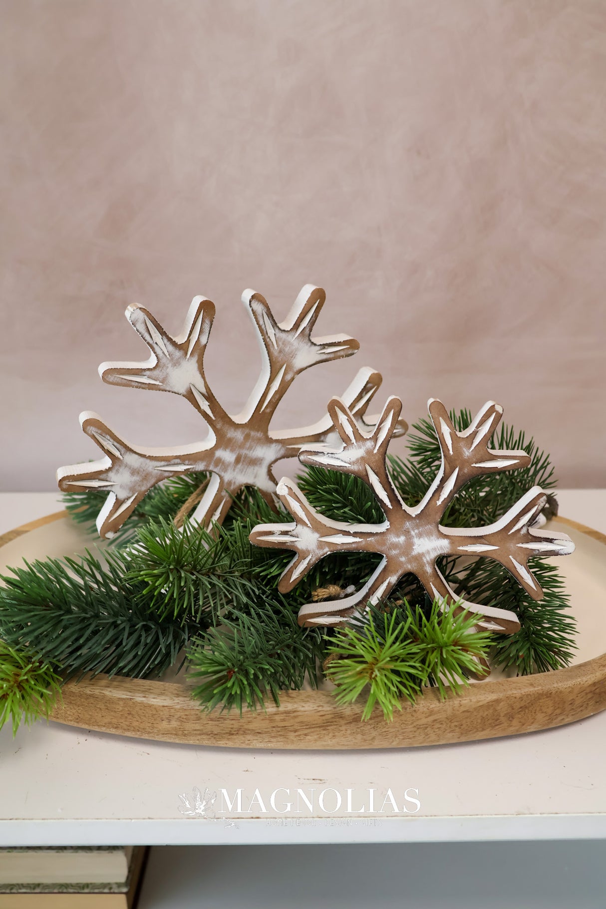 Magic Moment Wood Snowflake Set of 2