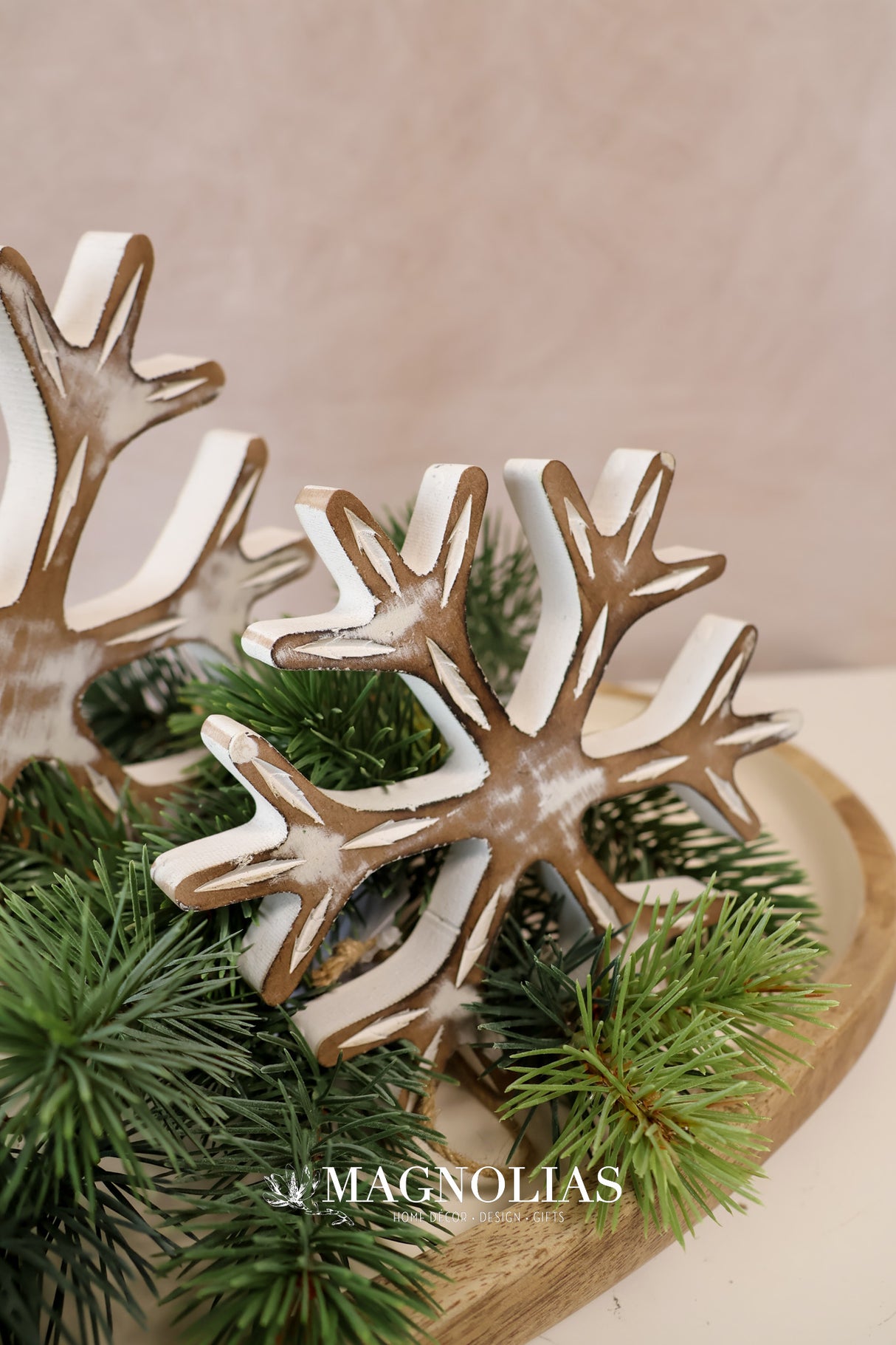 Magic Moment Wood Snowflake Set of 2