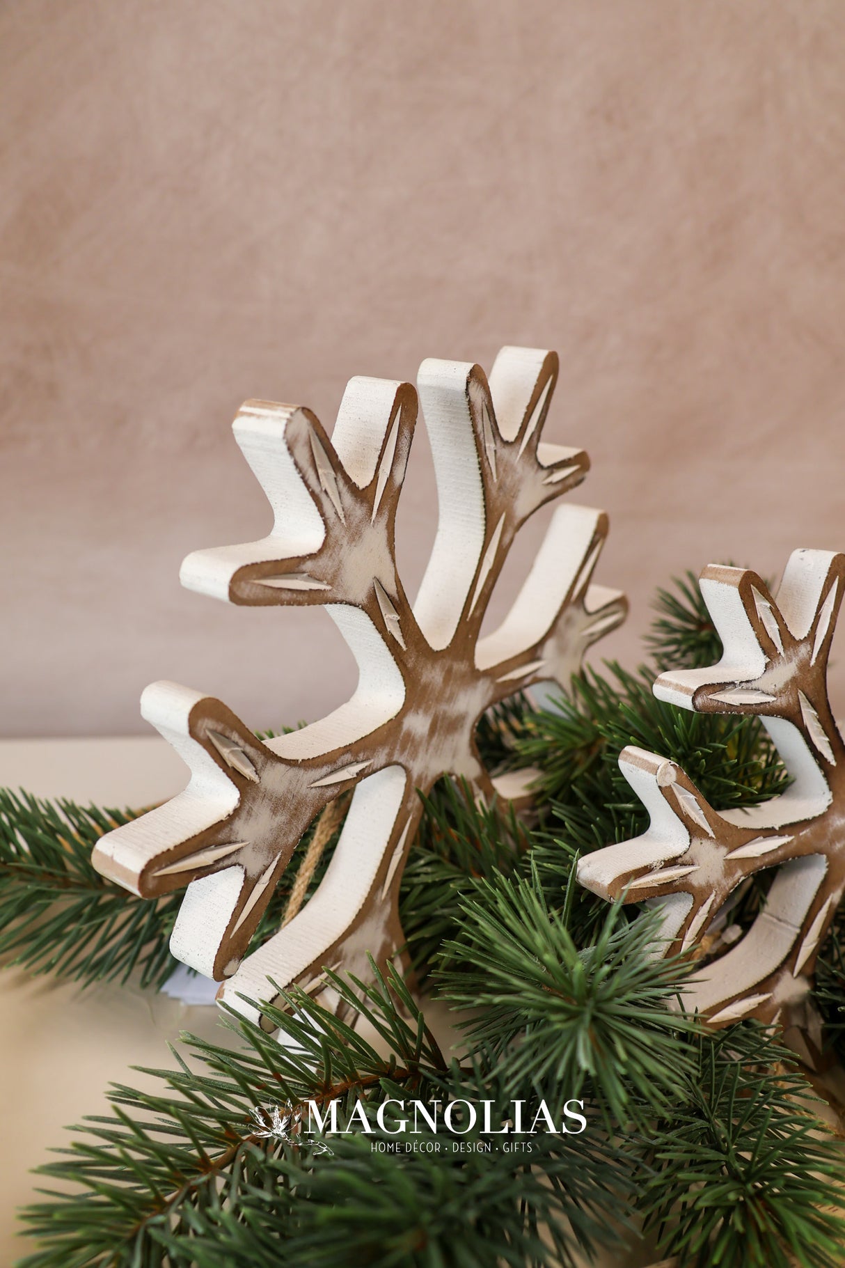 Magic Moment Wood Snowflake Set of 2