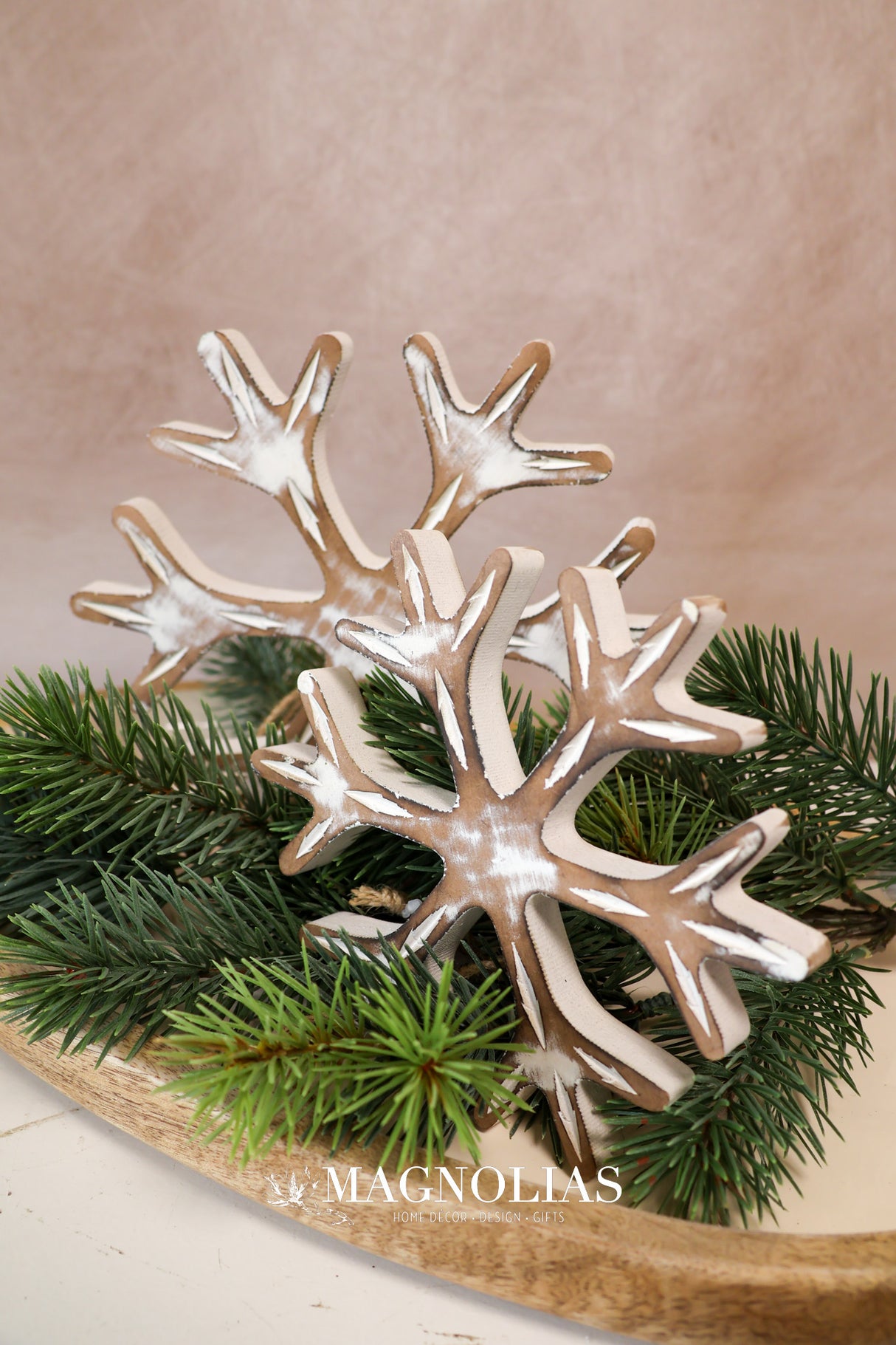Magic Moment Wood Snowflake Set of 2