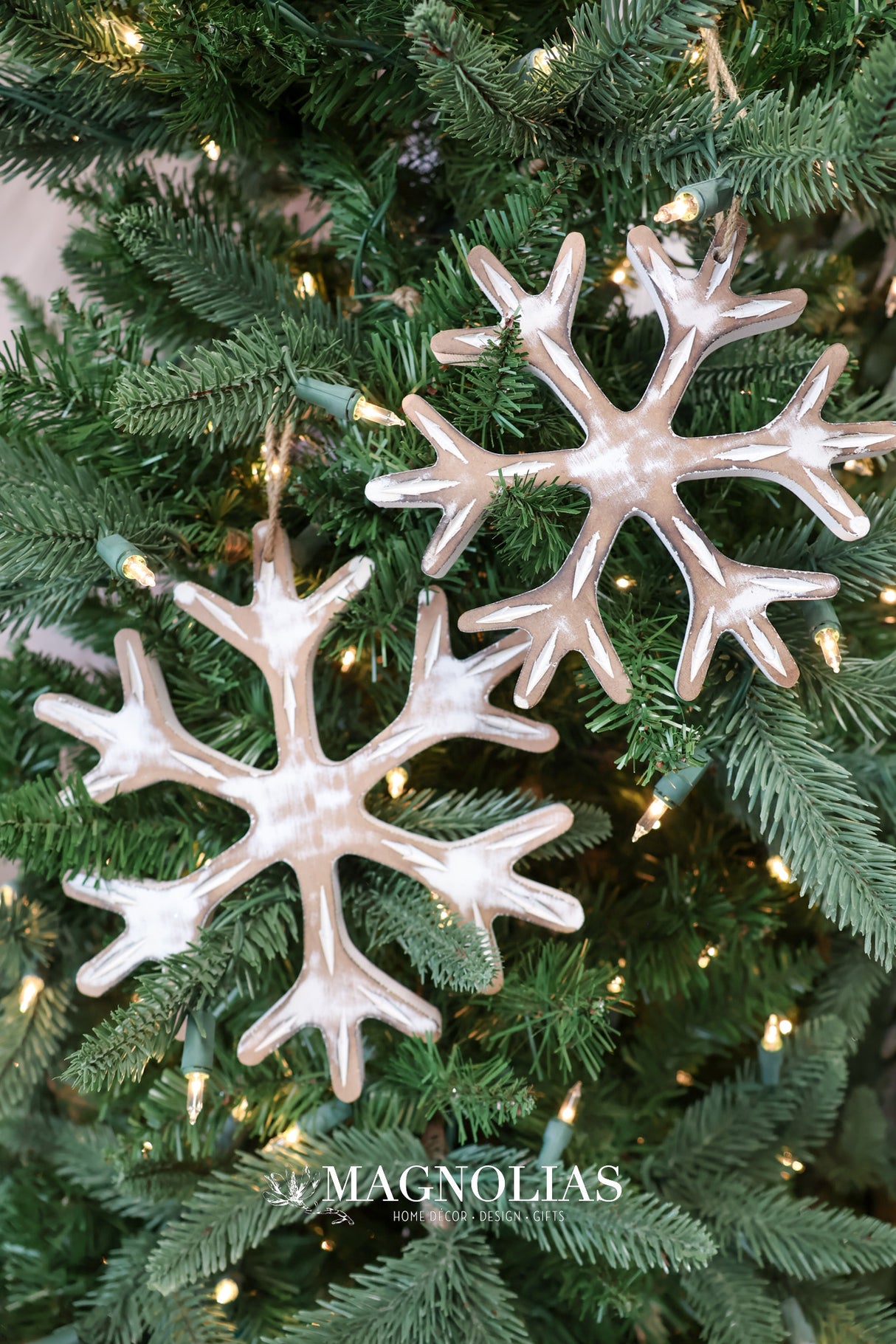 Magic Moment Wood Snowflake Set of 2